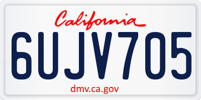 CA license plate 6UJV705