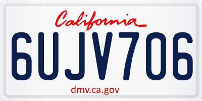 CA license plate 6UJV706