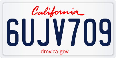 CA license plate 6UJV709
