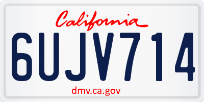 CA license plate 6UJV714