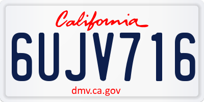 CA license plate 6UJV716