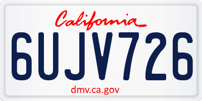 CA license plate 6UJV726
