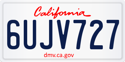 CA license plate 6UJV727