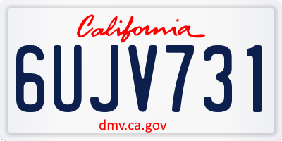 CA license plate 6UJV731