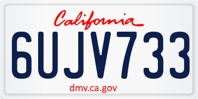 CA license plate 6UJV733