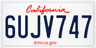 CA license plate 6UJV747