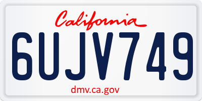 CA license plate 6UJV749
