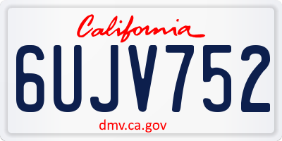 CA license plate 6UJV752
