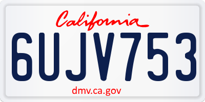 CA license plate 6UJV753