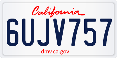 CA license plate 6UJV757