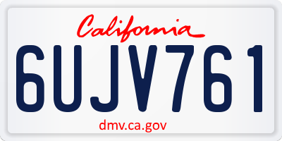 CA license plate 6UJV761