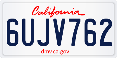 CA license plate 6UJV762