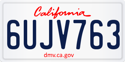 CA license plate 6UJV763
