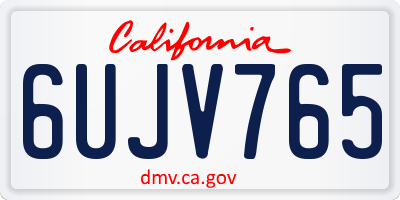 CA license plate 6UJV765