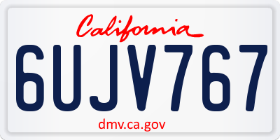 CA license plate 6UJV767