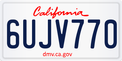 CA license plate 6UJV770