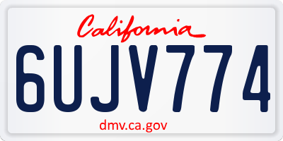CA license plate 6UJV774