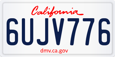 CA license plate 6UJV776