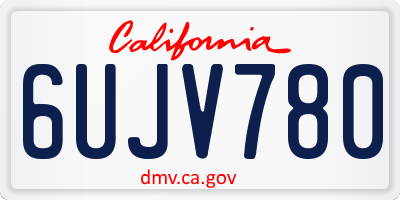 CA license plate 6UJV780