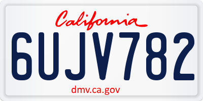 CA license plate 6UJV782