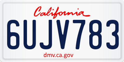CA license plate 6UJV783
