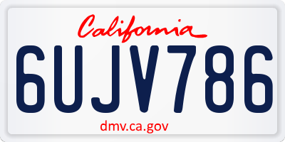 CA license plate 6UJV786