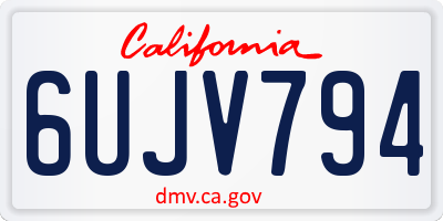 CA license plate 6UJV794