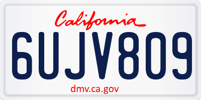 CA license plate 6UJV809