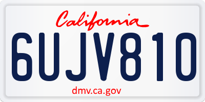 CA license plate 6UJV810
