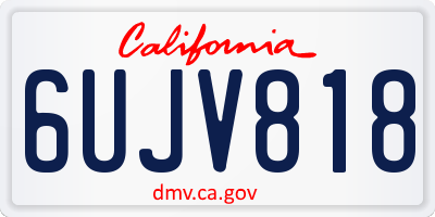 CA license plate 6UJV818