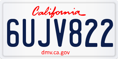 CA license plate 6UJV822