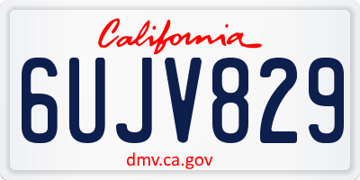 CA license plate 6UJV829