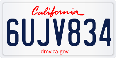 CA license plate 6UJV834