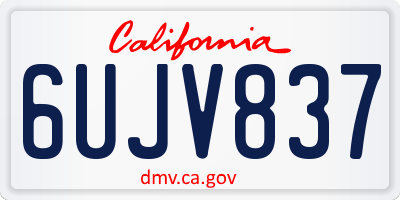 CA license plate 6UJV837