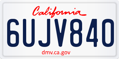 CA license plate 6UJV840