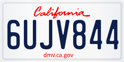 CA license plate 6UJV844