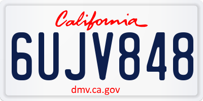 CA license plate 6UJV848