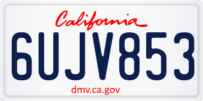 CA license plate 6UJV853