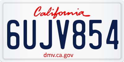 CA license plate 6UJV854