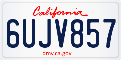 CA license plate 6UJV857