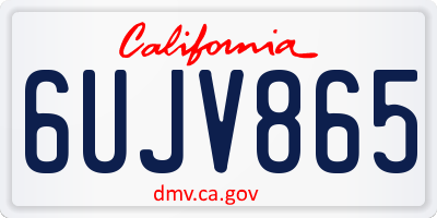 CA license plate 6UJV865