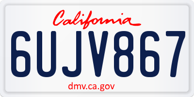 CA license plate 6UJV867