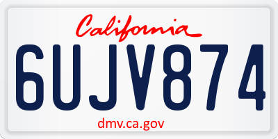 CA license plate 6UJV874