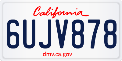 CA license plate 6UJV878