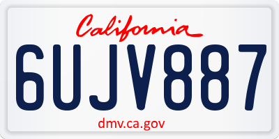 CA license plate 6UJV887