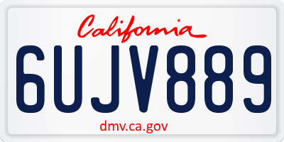 CA license plate 6UJV889
