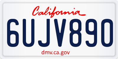 CA license plate 6UJV890