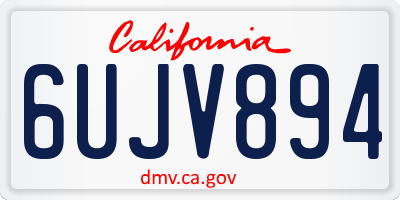 CA license plate 6UJV894