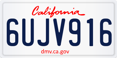 CA license plate 6UJV916