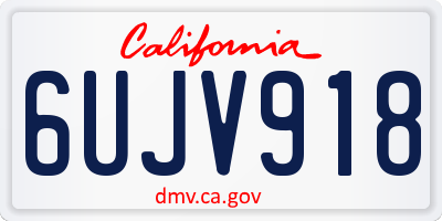 CA license plate 6UJV918